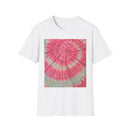 FLAMINGO:  Pink explosion! Colorful Tie-Dye Unisex Softstyle T-Shirt – Perfect for Festivals, Summer Vibes, Casual Outings, Gifts, and Everyday Wear