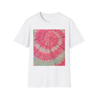 FLAMINGO:  Pink explosion! Colorful Tie-Dye Unisex Softstyle T-Shirt – Perfect for Festivals, Summer Vibes, Casual Outings, Gifts, and Everyday Wear