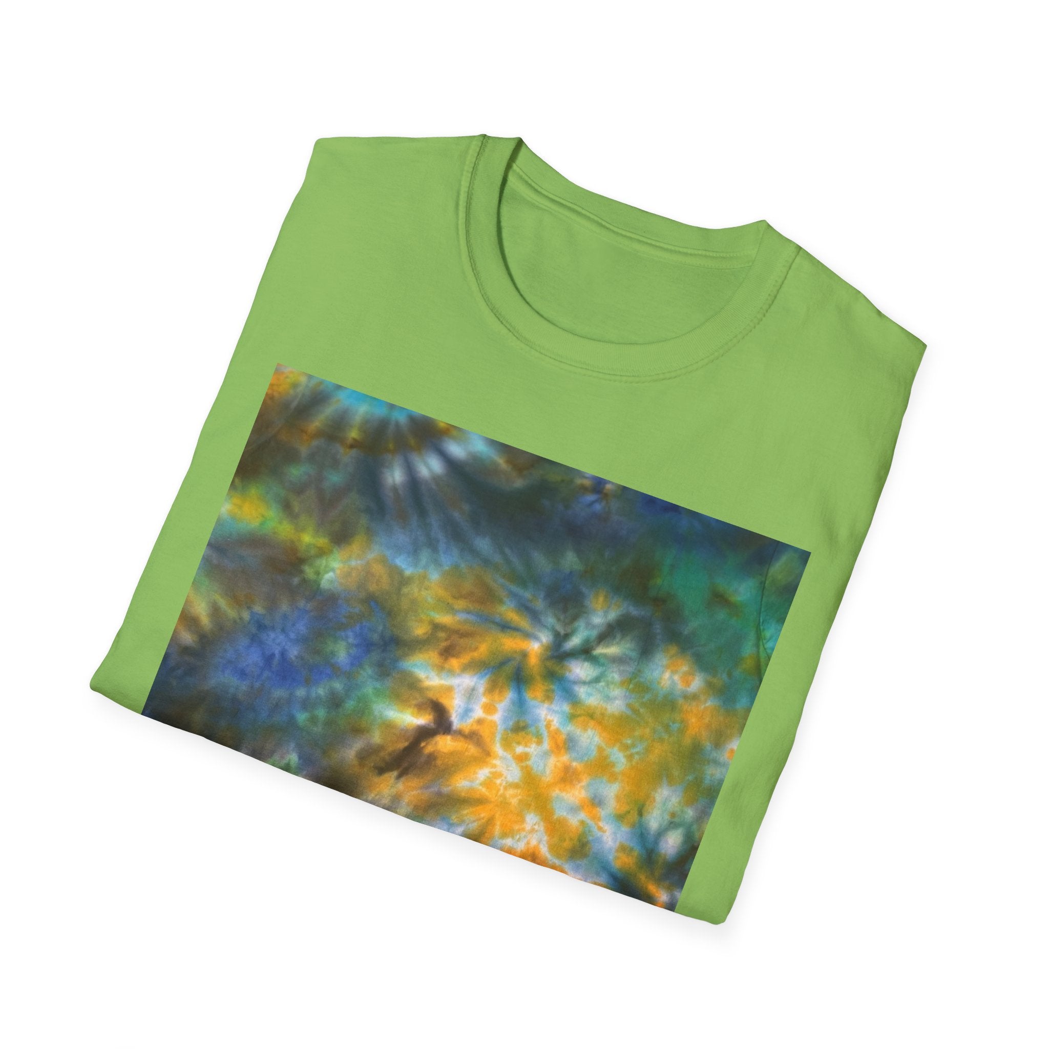 HAWAIIAN HERO: Smash style, mini-swirl tie dye,  Colorful, Unisex Softstyle T-Shirt, Bohemian Tee, Summer Vibe Shirt, Festival Outfit, Casual Wear, Gift Idea