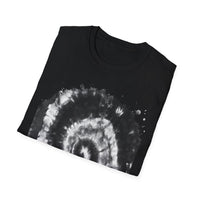 ABYSS: "Down the rabbit hole" vibe, Tie-Dye monochrome Swirl, Unisex Softstyle T-Shirt | Colorful Summer Shirt | Perfect for Festivals, Casual Outings, Gifting, Holidays