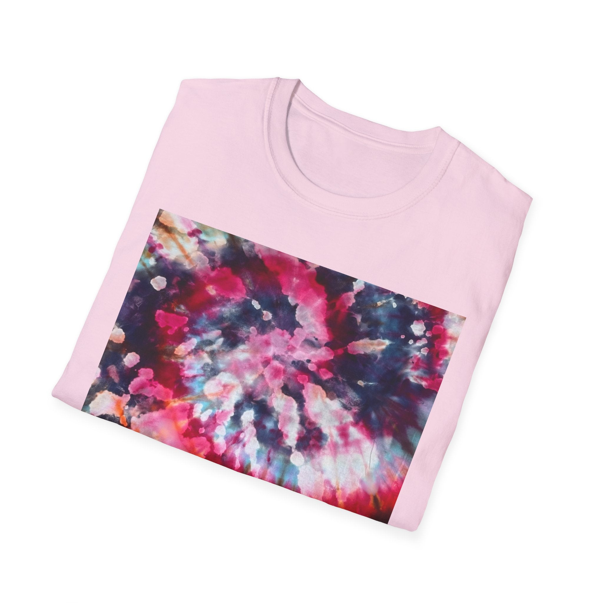 HARDCORE HARMONY: Smash Style Tie-Dye Vibe Unisex Softstyle T-Shirt, Party Wear, Music Festival Shirt, Summer Clothing, Gift for Him/Her