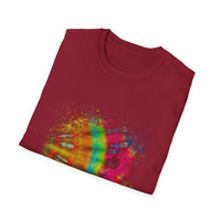 Mandarin Halo 2:  Colorful Splash Unisex Softstyle T-Shirt - Fun Graphic Tee for Summer, Festival Fashion, Casual Wear, Unique Gift Idea, Vibrant [...]