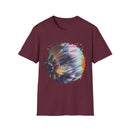 Bravado 2:  Colorful Tie-Dye Unisex Softstyle T-Shirt with Abstract Design, Perfect for Festivals, Casual Outings, Relaxed Days, Summer Vibes, and Gifts