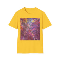 RASPBERRY SORBET:  Splat style, Galactic Vibe Unisex Softstyle T-Shirt | Space Art Tee, Cosmic Shirt, Gift for Astronomers, Unique Spacewear, Casual Wear