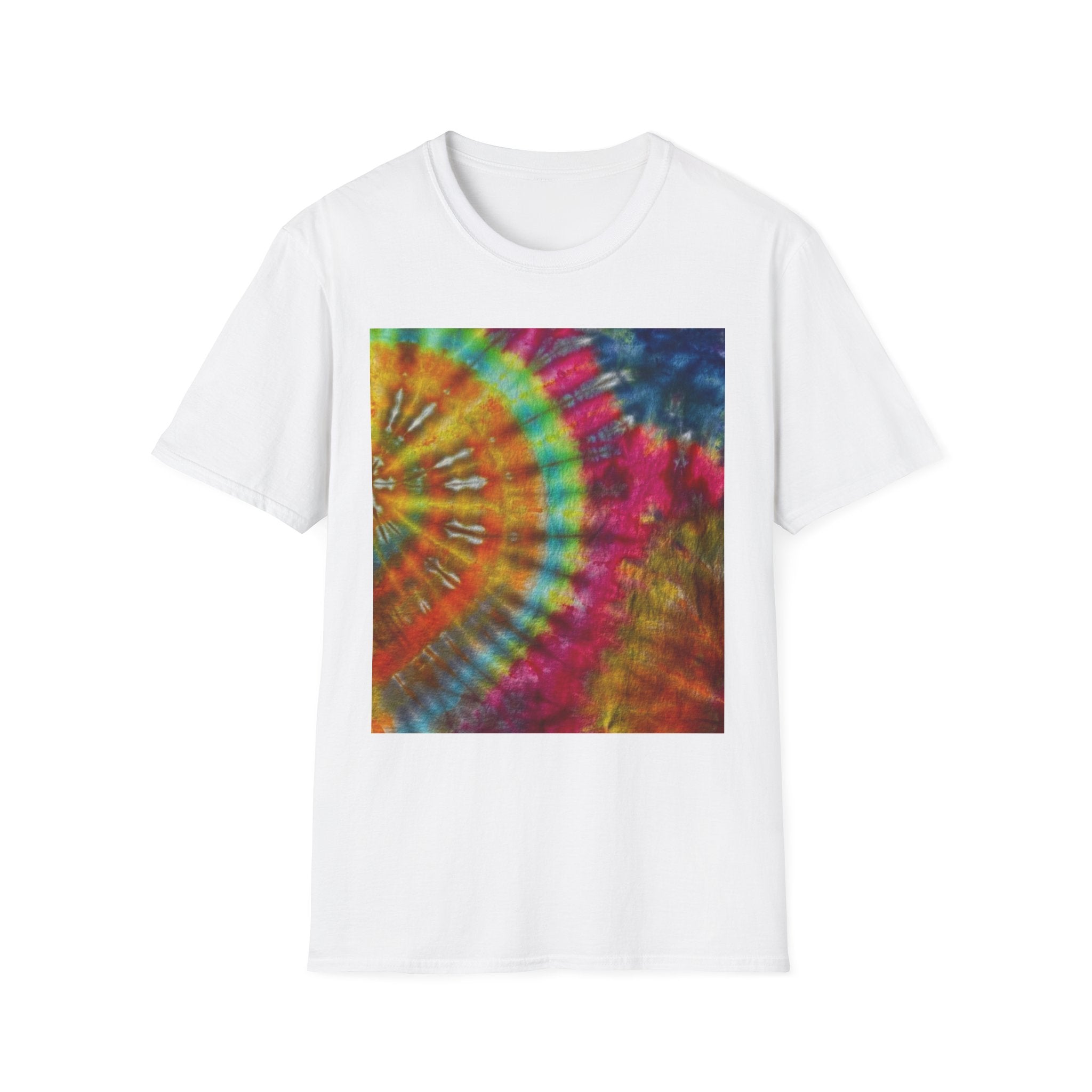 MANDARIN HALO:  Spectacular and Colorful Tie-Dye Unisex T-Shirt - Vintage Style, Festival Wear, Boho Vibes, Gift for Her and Him, Summer Apparel