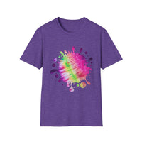 Neon Discovery 2:  Colorful Tie-Dye Splash Unisex Softstyle T-Shirt, Casual Tee, Summer Vibes, Festival Wear, Everyday Comfort, Gift Idea