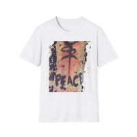 PEACE: Graffiti Tie Dye Unisex Softstyle T-Shirt, Casual Graphic Tee, Streetwear Shirt, Gift for Peace Lovers, Trendy Everyday Wear