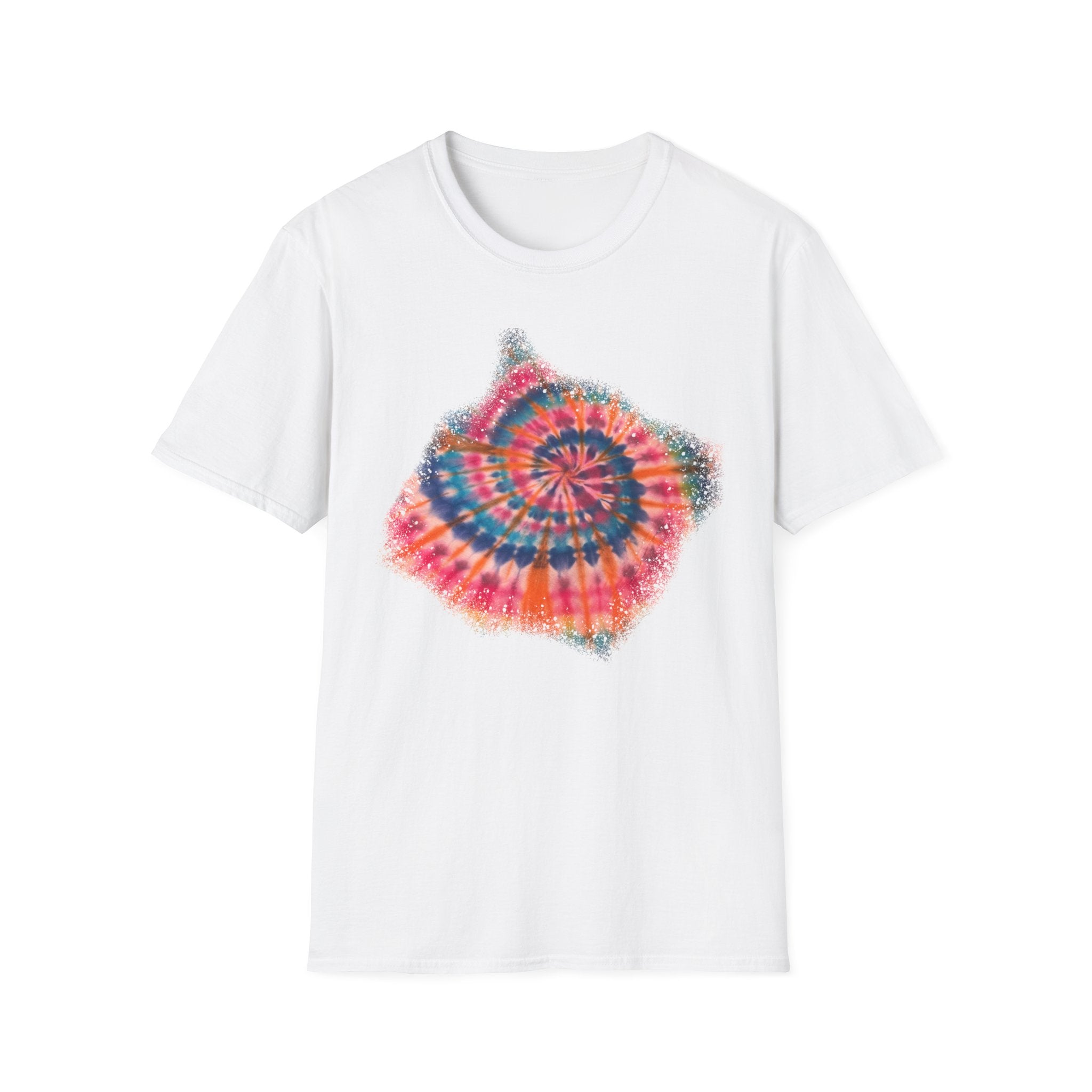 Rainbow Ballad 2: Colorful Snowy edge Tie-Dye Unisex T-Shirt, Bohemian Tee, Festival Wear, Summer Vibes, Casual Fashion, Gift for Her/Him
