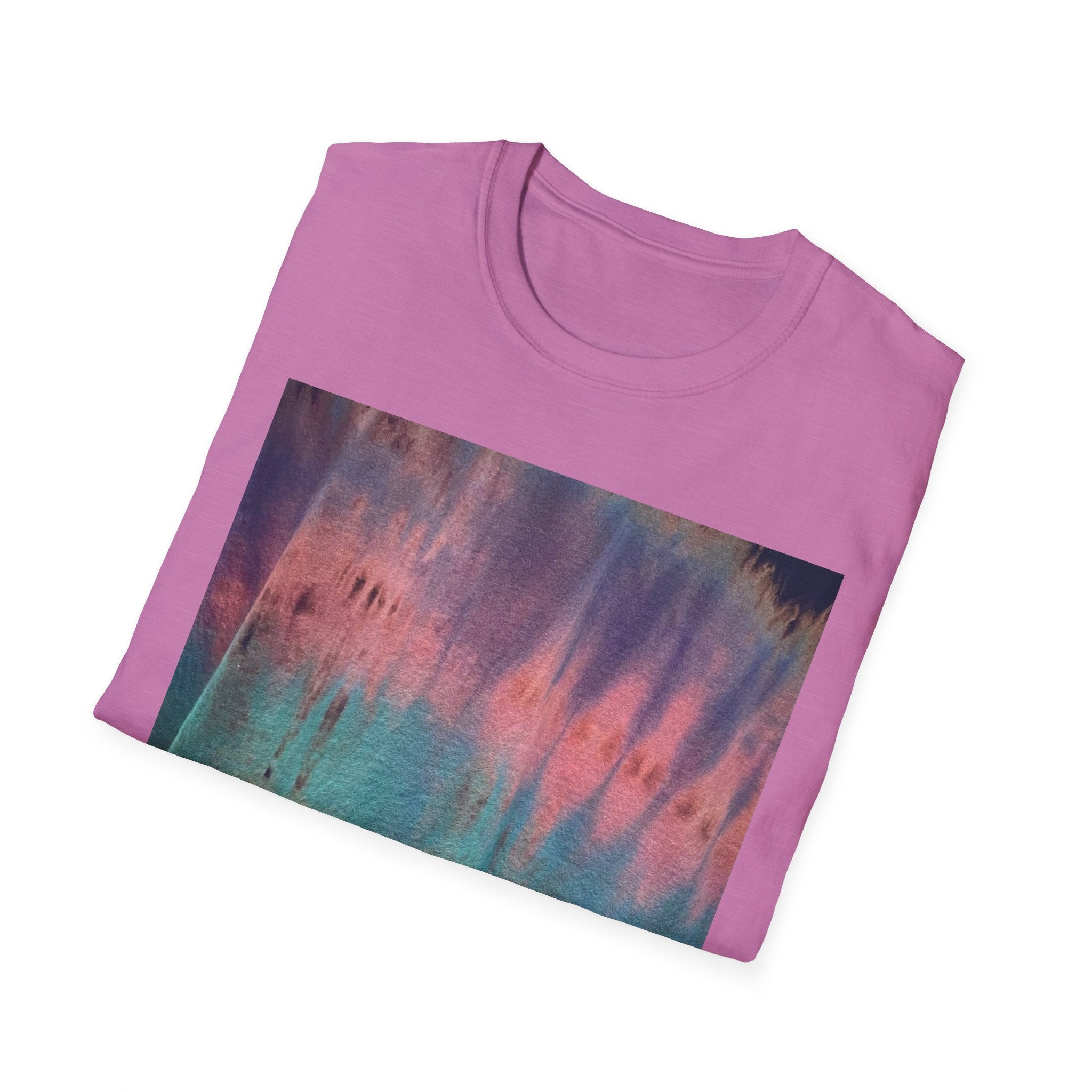 MOMENTUM: Northern Lights inspired, Edgy, Vibrant Tie-Dye Unisex T-Shirt, Softstyle Tee for Summer, Casual Wear, Fashion Statement, Gift for Friends, Festival Outfit, Relaxed Fit