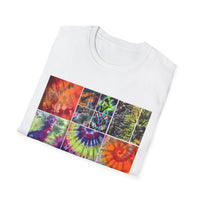 RESILIENCE:  Colorful collage Tie-Dye Unisex T-Shirt, Perfect for Summer Festivals, Casual Wear, Vacation, Gifts, and Artsy Vibes
