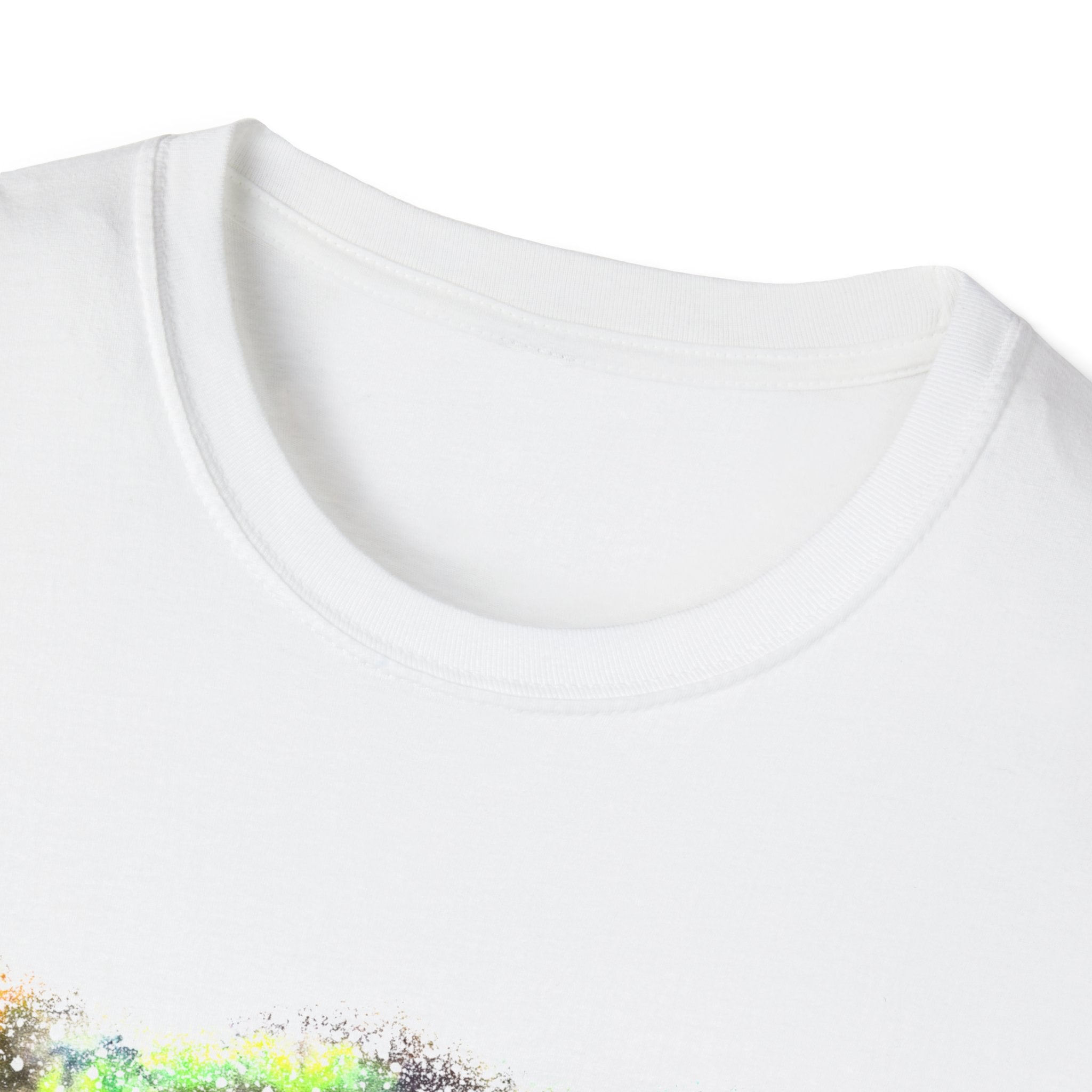 Gideon 2:  Vibrant Swirl Snowy Unisex Softstyle T-Shirt, Colorful Tie-Dye Tee, Trendy Casual Wear, Perfect Gift, Summer Vibes