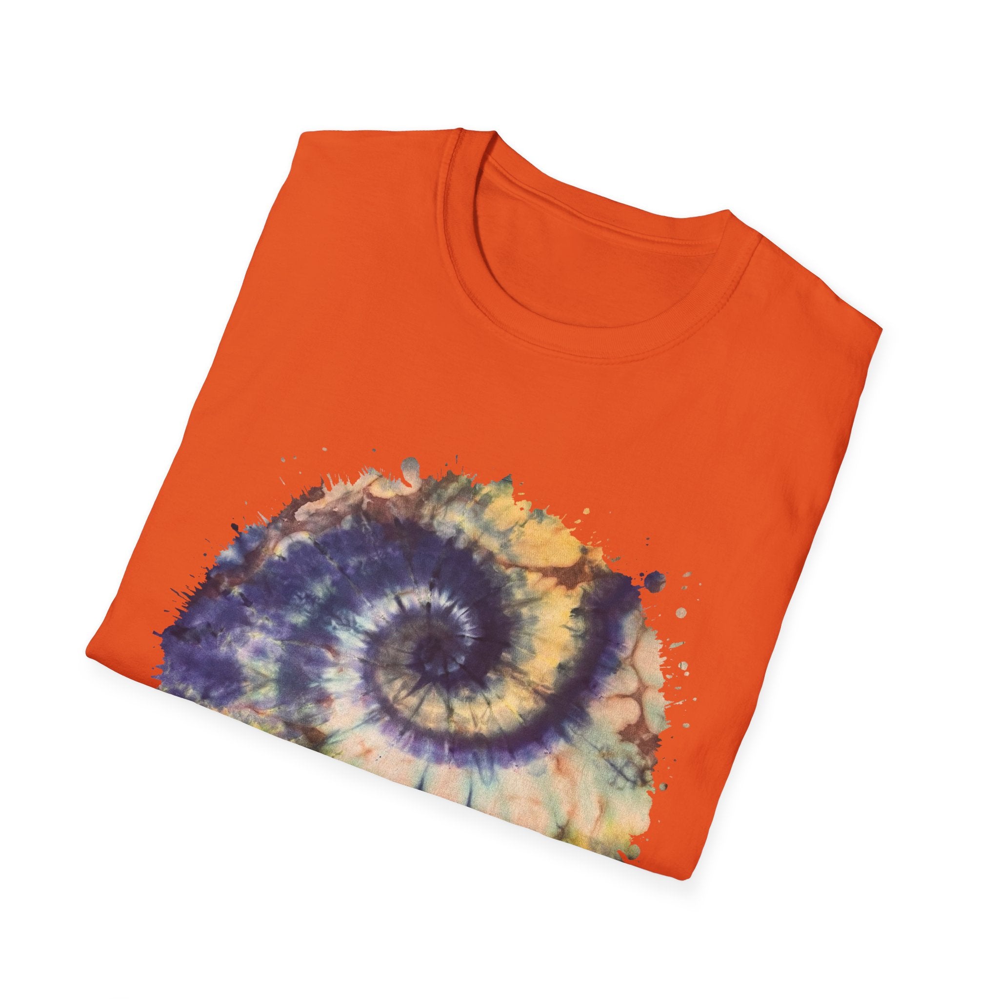 Mocha Spider Dance 2:  Spiral Tie-Dye Unisex T-Shirt, Boho Style Tee, Casual Comfort Shirt, Gift for Nature Lovers, Summer Vibes Apparel