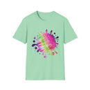 Neon Discovery 2:  Colorful Tie-Dye Splash Unisex Softstyle T-Shirt, Casual Tee, Summer Vibes, Festival Wear, Everyday Comfort, Gift Idea