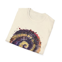 Scarlet Saga 2:  Spiral Tie-Dye Unisex Softstyle T-Shirt | Boho Chic, Casual Wear, Gift for Artists, Summer Fashion, Music Festivals
