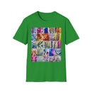 THE SCRAMBLE: Colorful, sampler style,  Tie-Dye collage Unisex T-Shirt, Vibrant Casual Wear, Summer Festival Top, Gift for Him/Her, Retro Vibe Fashion