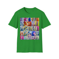 THE SCRAMBLE: Colorful, sampler style,  Tie-Dye collage Unisex T-Shirt, Vibrant Casual Wear, Summer Festival Top, Gift for Him/Her, Retro Vibe Fashion