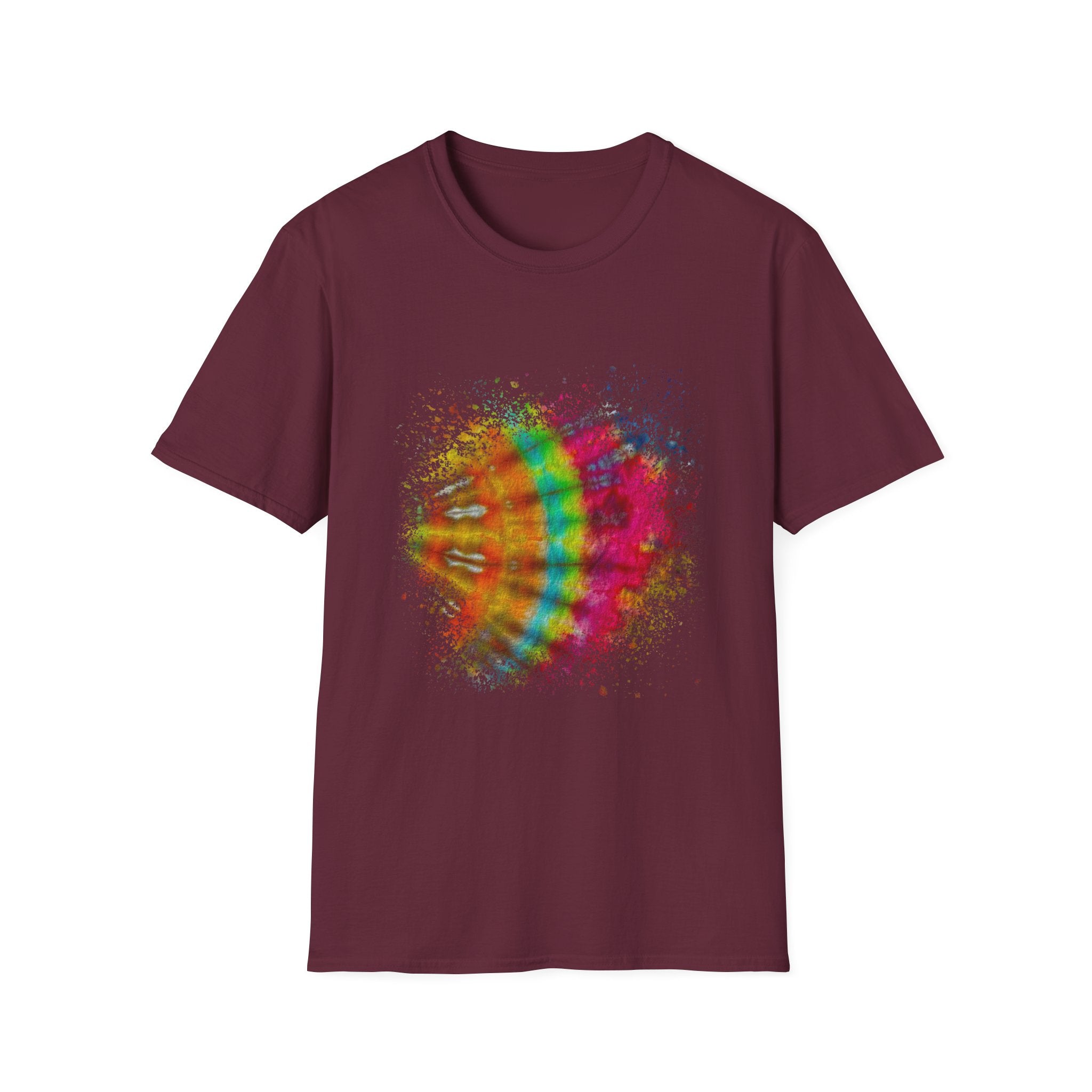 Mandarin Halo 2:  Colorful Splash Unisex Softstyle T-Shirt - Fun Graphic Tee for Summer, Festival Fashion, Casual Wear, Unique Gift Idea, Vibrant [...]