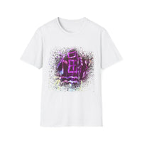 Dynasty 2: Colorful, splat style, tie dye Abstract Graphic Unisex Softstyle T-Shirt, Casual Wear, Unique Art Tee, Gift for Art Lovers, Trendy Everyday Top