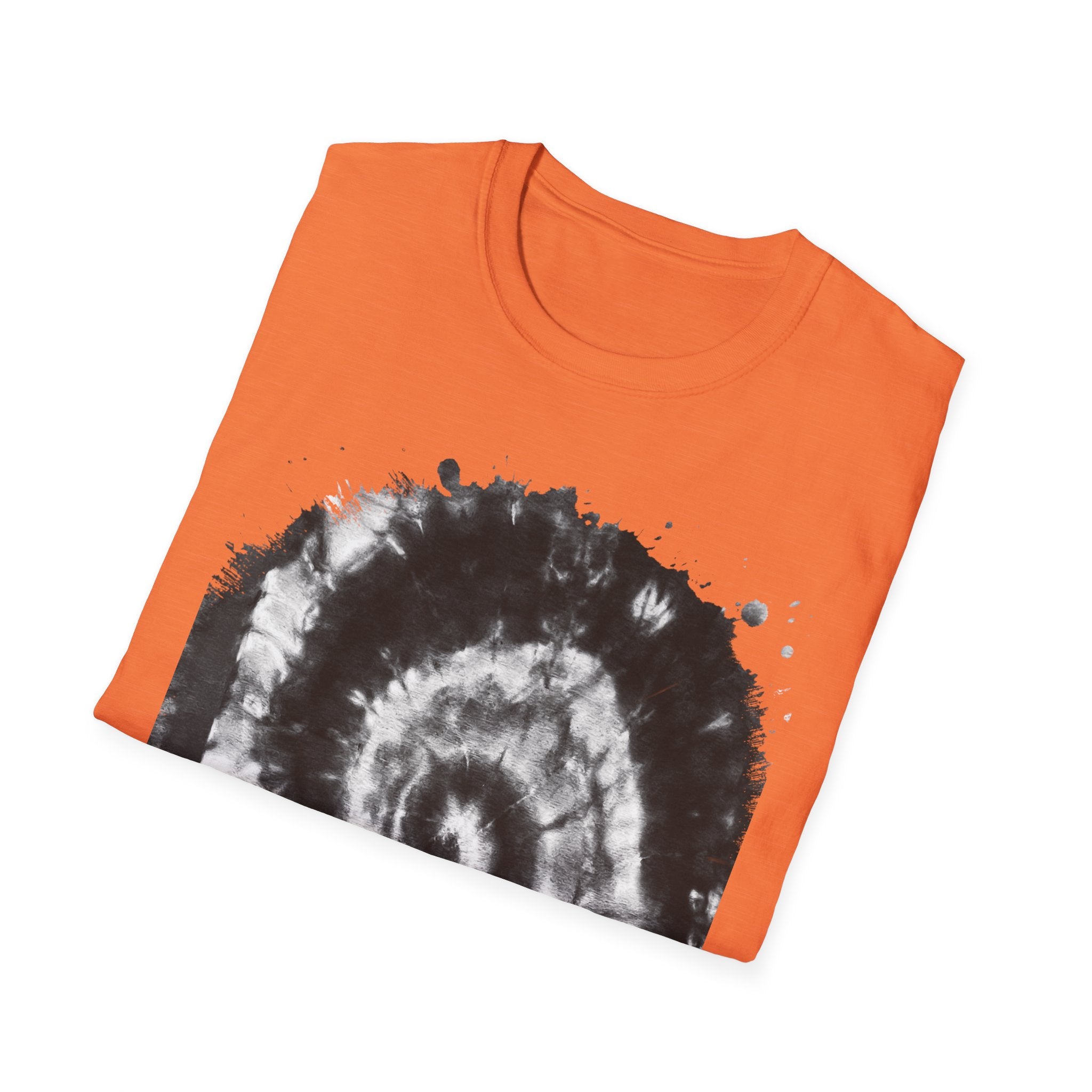 ABYSS: "Down the rabbit hole" vibe, Tie-Dye monochrome Swirl, Unisex Softstyle T-Shirt | Colorful Summer Shirt | Perfect for Festivals, Casual Outings, Gifting, Holidays