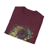 Temptation 2:  Colorful Spiral Art Unisex Softstyle T-Shirt, Casual Wear, Gift for Art Lovers, Eco-Friendly Tee, Summer Fashion