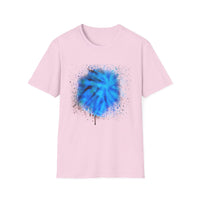 Blue Tide 2:  Vibrant Blue Drip Edge Tie-Dye Unisex Softstyle T-Shirt, Comfy Casual Wear, Summer Outfits, Beach Vibes, Gift for Him/Her, Trendy Apparel