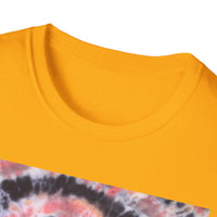 TANGERINE TIGER: Spotted swirl Colorful Tie-Dye Unisex Softstyle T-Shirt, Festival Wear, Casual Outfit, Gift for Her, Summer Vibes, Boho Style