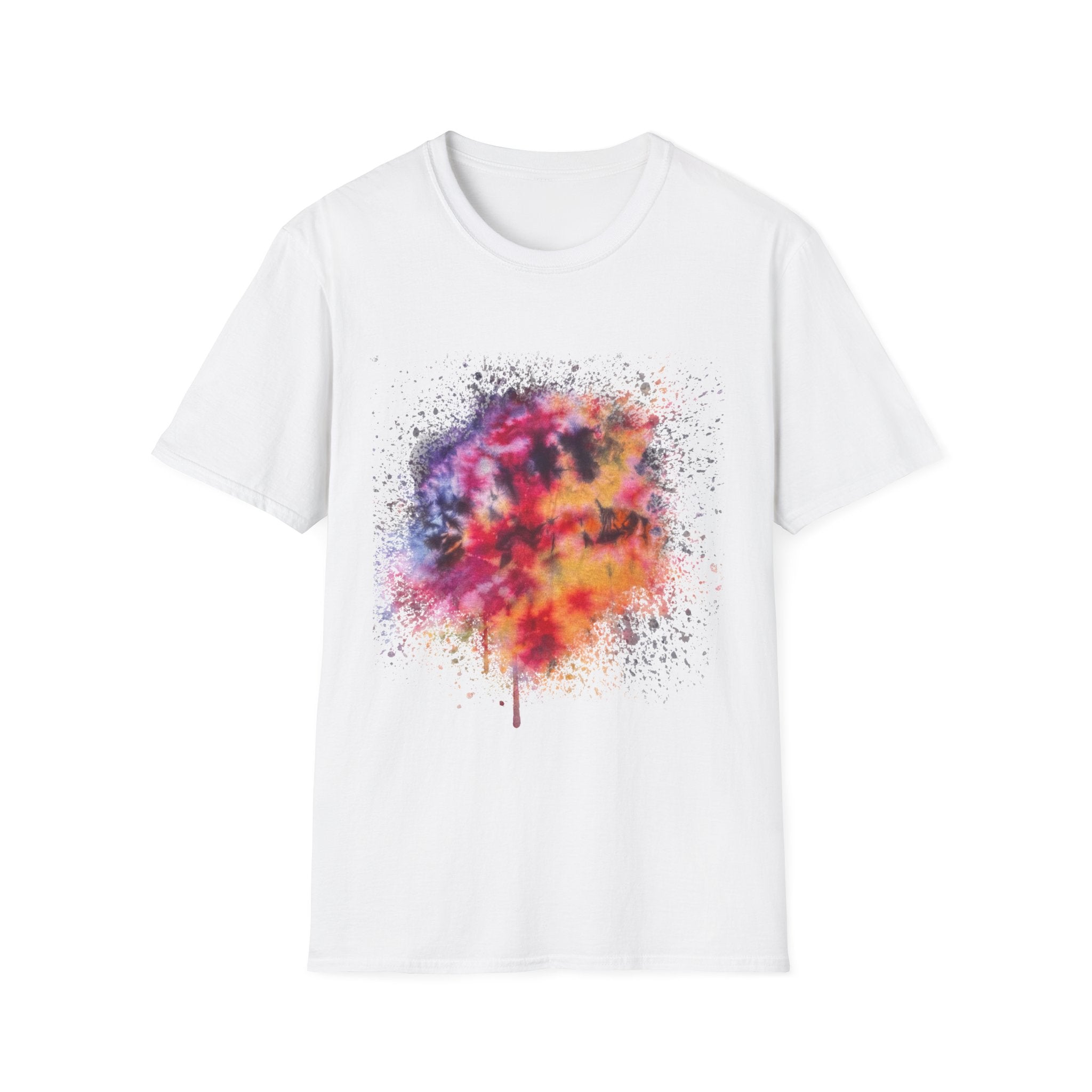 Serenade 2:  Vibrant Drip Artistic T-Shirt, Unisex Softstyle Tee, Colorful Streetwear, Graphic Tee, Casual Artwear, Trendy Summer Shirt