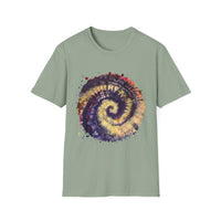 Scarlet Saga 2:  Spiral Tie-Dye Unisex Softstyle T-Shirt | Boho Chic, Casual Wear, Gift for Artists, Summer Fashion, Music Festivals