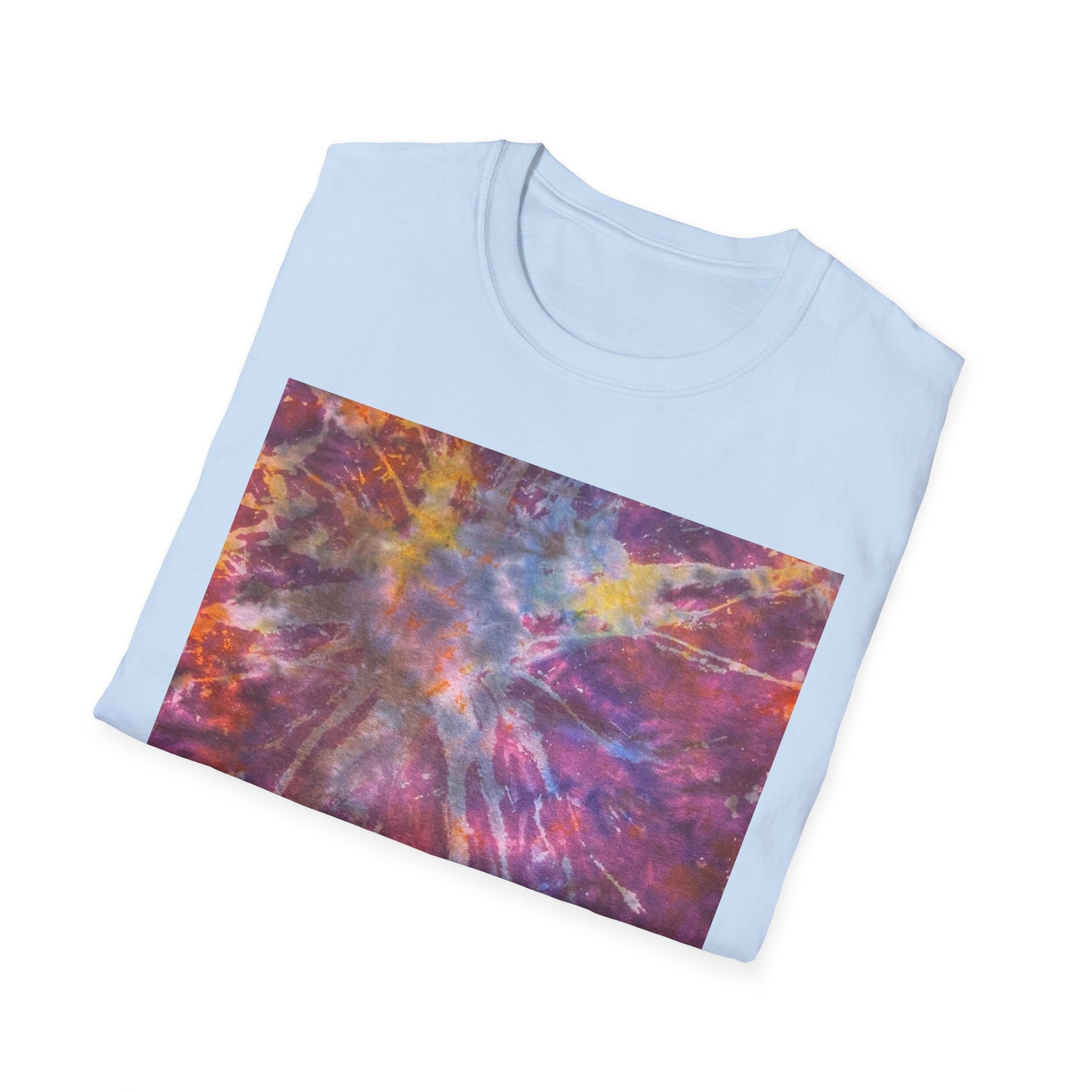 RASPBERRY SORBET:  Splat style, Galactic Vibe Unisex Softstyle T-Shirt | Space Art Tee, Cosmic Shirt, Gift for Astronomers, Unique Spacewear, Casual Wear