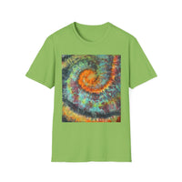 WHIPLASH: Edgy, colorful,  Spiral Unisex Softstyle T-Shirt, Tie-Dye Tee, Casual Wear, Festival Clothing, Summer Vibes, Unique Gift Idea
