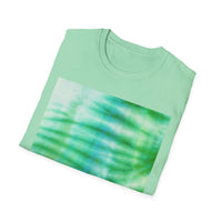 SWAMI: Soft, dreamy sea green/blue Tie-Dye Unisex T-Shirt, Festival Wear, Casual Style, Summer Vibes, Gift for Friends, Eco-Friendly Fashion