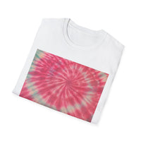 FLAMINGO:  Pink explosion! Colorful Tie-Dye Unisex Softstyle T-Shirt – Perfect for Festivals, Summer Vibes, Casual Outings, Gifts, and Everyday Wear