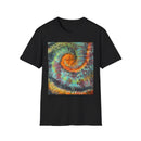 WHIPLASH: Edgy, colorful,  Spiral Unisex Softstyle T-Shirt, Tie-Dye Tee, Casual Wear, Festival Clothing, Summer Vibes, Unique Gift Idea