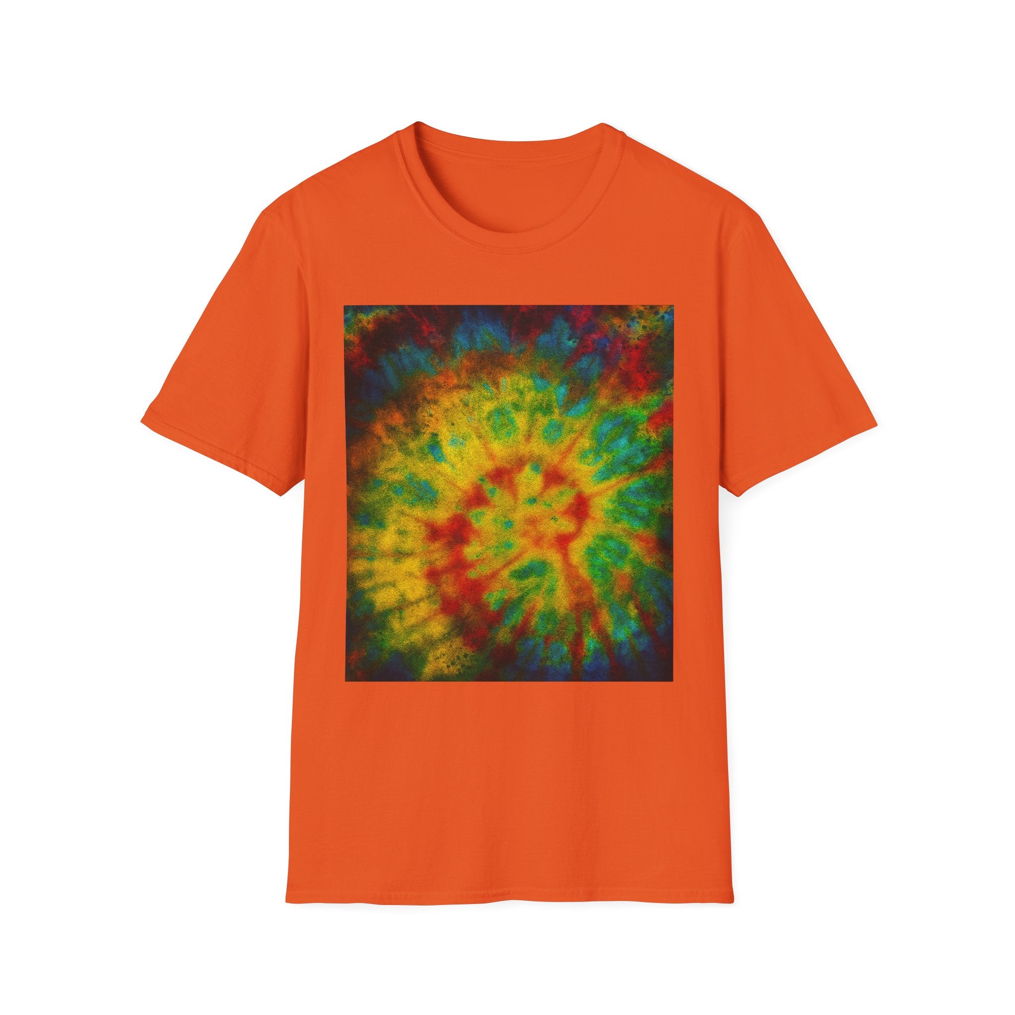 HABANERO HELIX: Rich, bright and Colorful Tie-Dye Unisex Softstyle T-Shirt, Retro Vibe Tee, Festival Outfits, Gift for Teens, Summer Essentials, Casual Wear