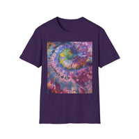 DRAGONFLY DESTINY: Fantasy inspired, Vibrant Tie-Dye T-Shirt, Unisex Softstyle Tee for Festivals, Summer Outings, Birthday Gifts, Casual Wear, Eco-Friendly Fashion