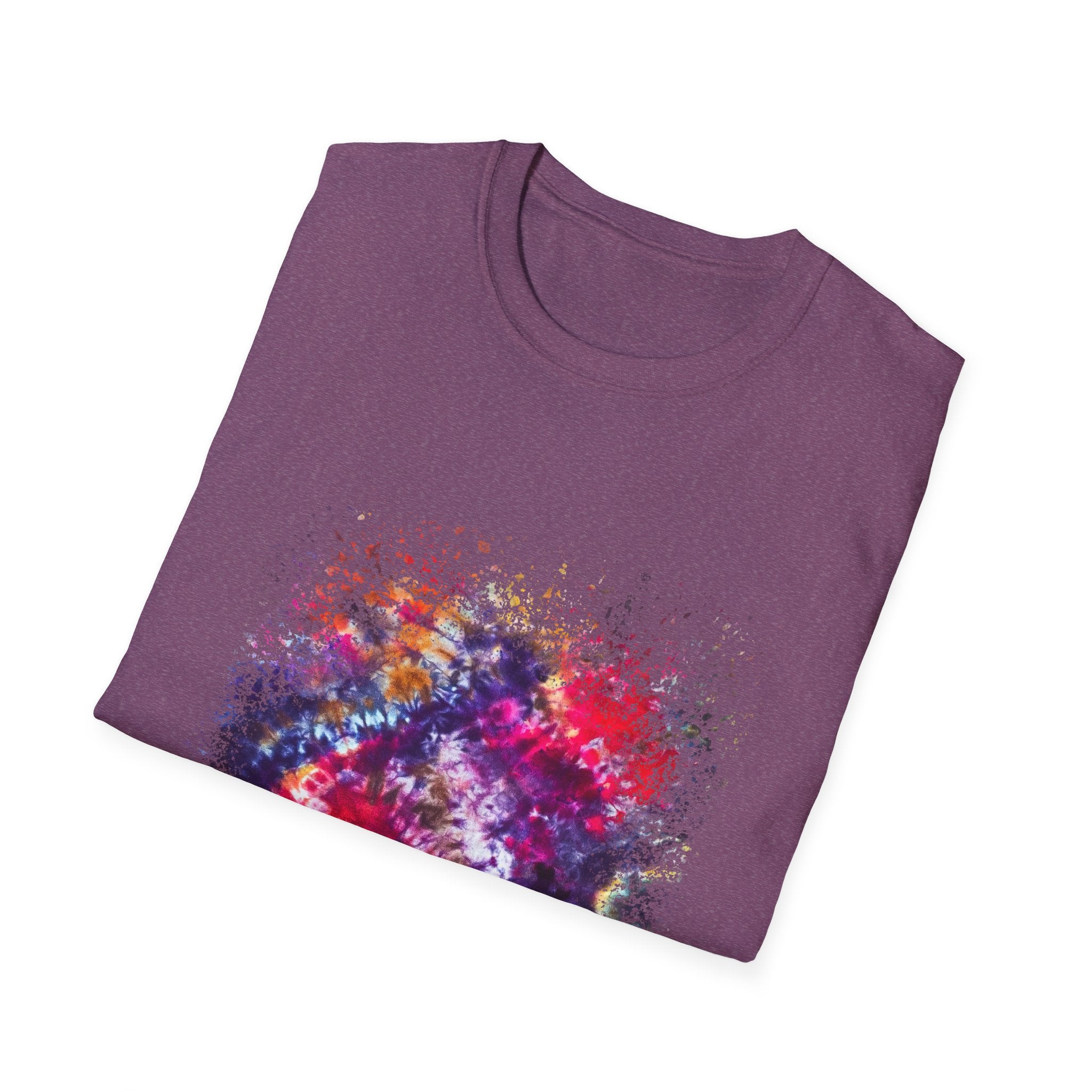 Fifth Dimension 2:  Cool Splash Art Unisex Softstyle T-Shirt, Colorful Tee, Casual Wear, Birthday Gift, Art Lover Shirt, Graphic Tee