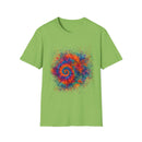 TANGERINE SWIRL: Colorful mini Swirl Unisex Softstyle T-Shirt, Vivid Tie-Dye Tee, Festival Shirt, Bohemian Style Top, Summer Vibes Clothing
