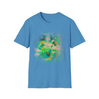TURQUOISE TREASURE:  Colorful, splat style, Vibrant Abstract T-Shirt | Unisex Softstyle Graphic Tee, Casual Wear, Gift for Art Lovers, Summer Fashion, Unique Design
