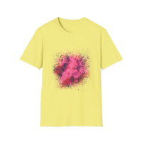 Magenta Madness 2:  Vibrant Splash T-Shirt: Unisex Softstyle, Art Enthusiast Gift, Casual Wear, Summer Apparel, Splash of Color, Vibrant Tee