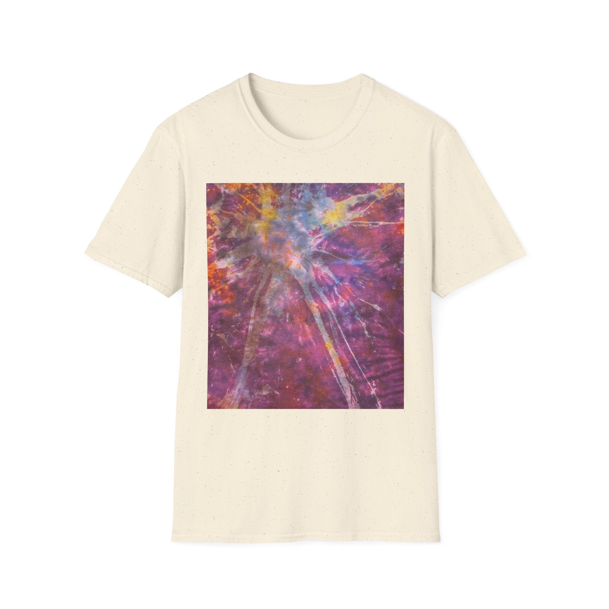 RASPBERRY SORBET:  Splat style, Galactic Vibe Unisex Softstyle T-Shirt | Space Art Tee, Cosmic Shirt, Gift for Astronomers, Unique Spacewear, Casual Wear
