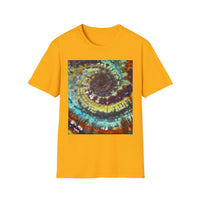 TEMPTATION: Mystical Vibrant Tie-Dye T-Shirt, Unisex Softstyle Tee, Boho Festival Wear, Summer Vibe Shirt, Eco-Friendly Apparel, Gift for Him or Her