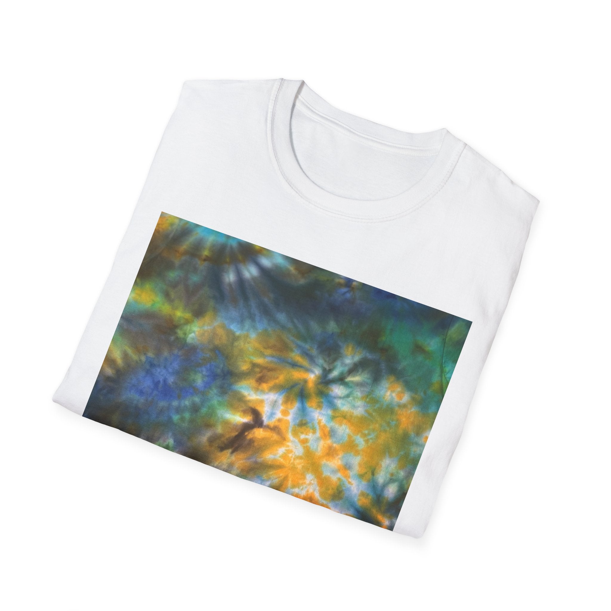 HAWAIIAN HERO: Smash style, mini-swirl tie dye,  Colorful, Unisex Softstyle T-Shirt, Bohemian Tee, Summer Vibe Shirt, Festival Outfit, Casual Wear, Gift Idea