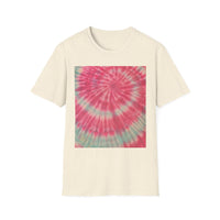 FLAMINGO:  Pink explosion! Colorful Tie-Dye Unisex Softstyle T-Shirt – Perfect for Festivals, Summer Vibes, Casual Outings, Gifts, and Everyday Wear