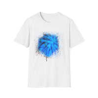 Blue Tide 2:  Vibrant Blue Drip Edge Tie-Dye Unisex Softstyle T-Shirt, Comfy Casual Wear, Summer Outfits, Beach Vibes, Gift for Him/Her, Trendy Apparel