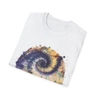 Mocha Spider Dance 2:  Spiral Tie-Dye Unisex T-Shirt, Boho Style Tee, Casual Comfort Shirt, Gift for Nature Lovers, Summer Vibes Apparel