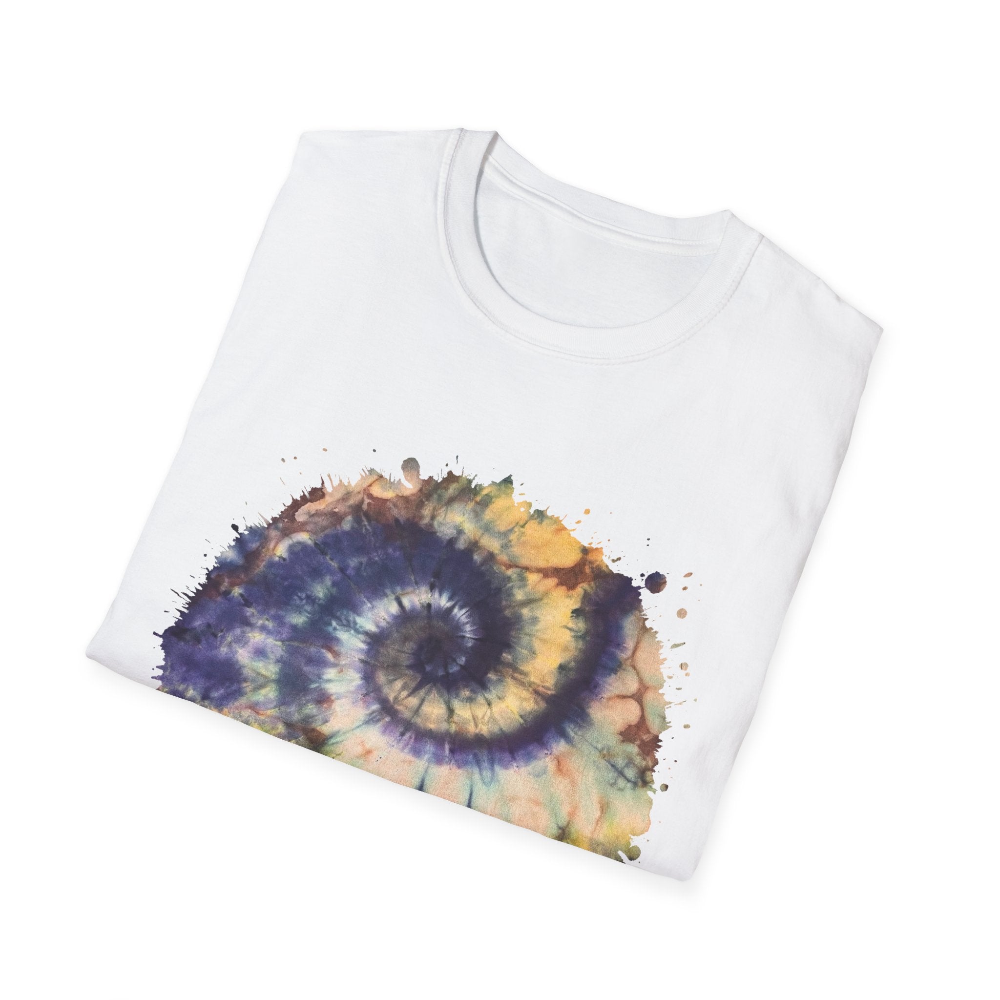 Mocha Spider Dance 2:  Spiral Tie-Dye Unisex T-Shirt, Boho Style Tee, Casual Comfort Shirt, Gift for Nature Lovers, Summer Vibes Apparel
