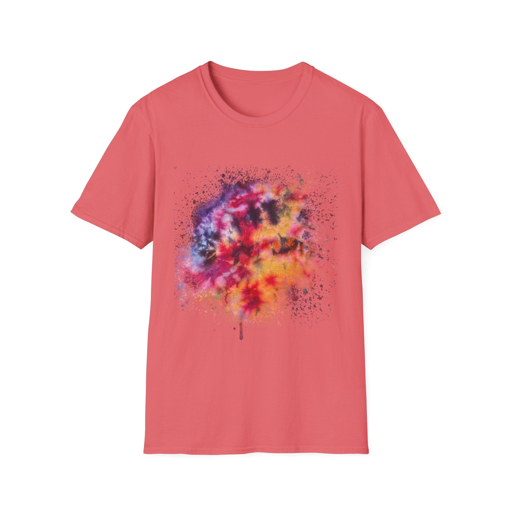 Serenade 2:  Vibrant Drip Artistic T-Shirt, Unisex Softstyle Tee, Colorful Streetwear, Graphic Tee, Casual Artwear, Trendy Summer Shirt