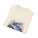 Blue on Coper 2:  Galaxy Splatter Unisex T-Shirt | Trendy Summer Tee for Art Lovers, Gift for Birthdays, Relaxed Fit Casual Wear, Unique Graphic Shirt