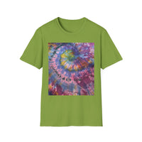 DRAGONFLY DESTINY: Fantasy inspired, Vibrant Tie-Dye T-Shirt, Unisex Softstyle Tee for Festivals, Summer Outings, Birthday Gifts, Casual Wear, Eco-Friendly Fashion