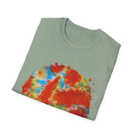 Orange Krush 2:  Tie-Dye Krush Unisex Softstyle T-Shirt, Vibrant Casual Tee, Bohemian Top, Festival Wear, Gift for Music Lovers
